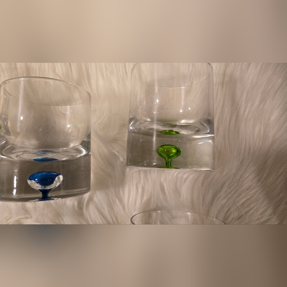 6 Rare Cocktail Glasses Suspended Controlled Bubble Based Green Blue Orange - Picture 10 of 16